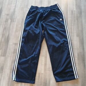 Vintage Adidas Breakaway Warmup Pants Mens Medium Snap Striped Basketball Black